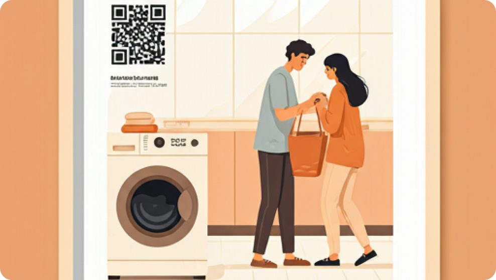 Students at a laundromat